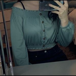 off the shoulder long sleeve blouse